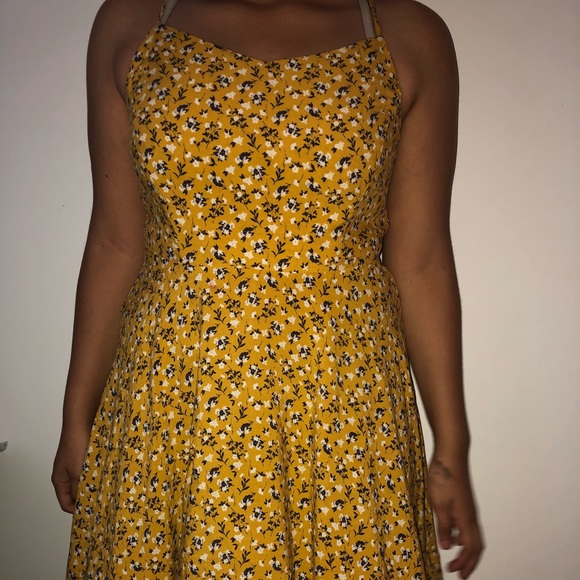 yellow floral dress old navy